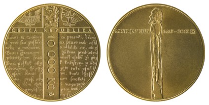 Zlatá mince Jan Hus